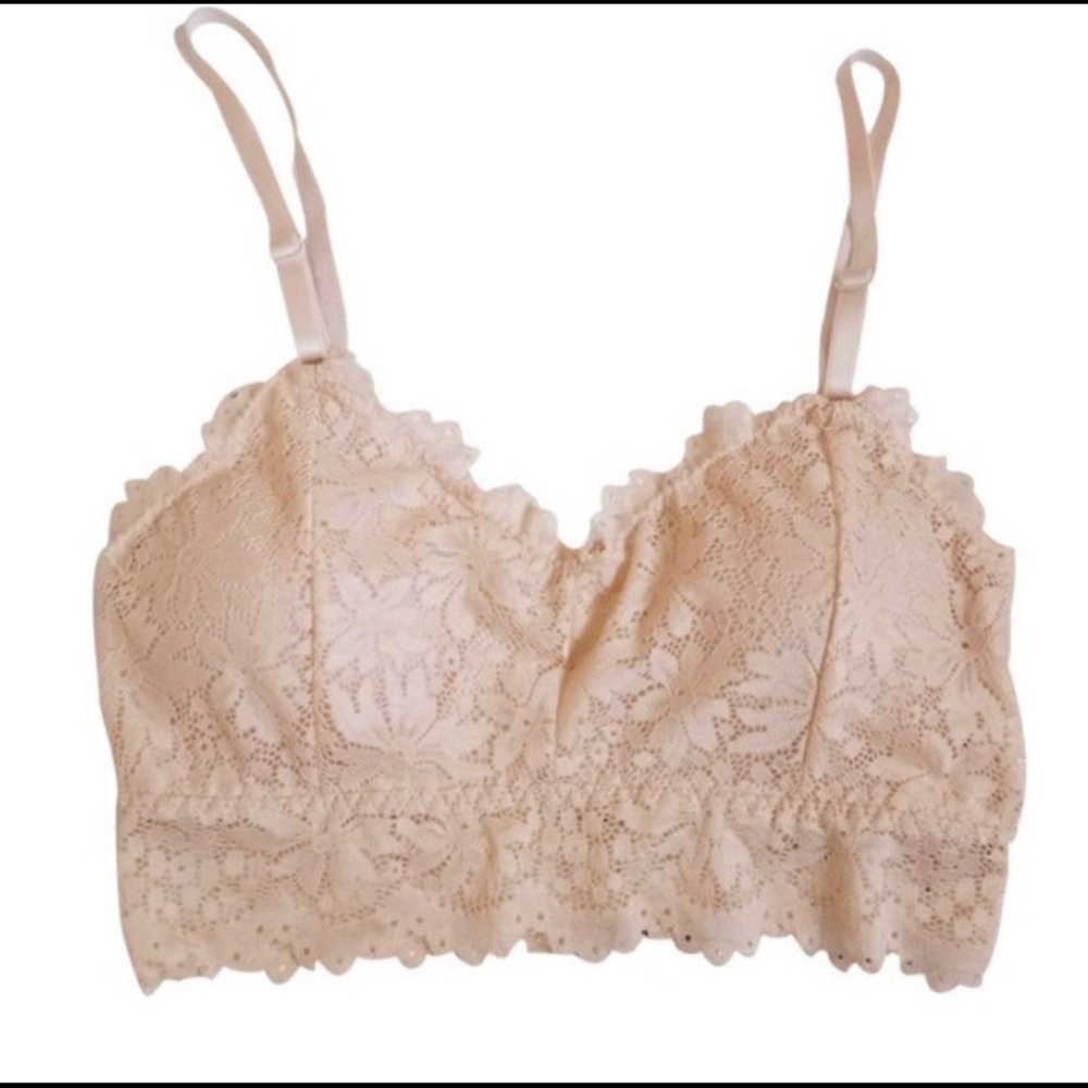 Nude beige lace bralette, new